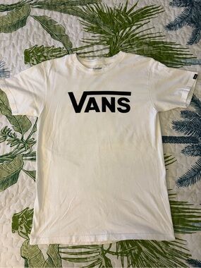 Vans White Short Sleeve Tee with Black Logo